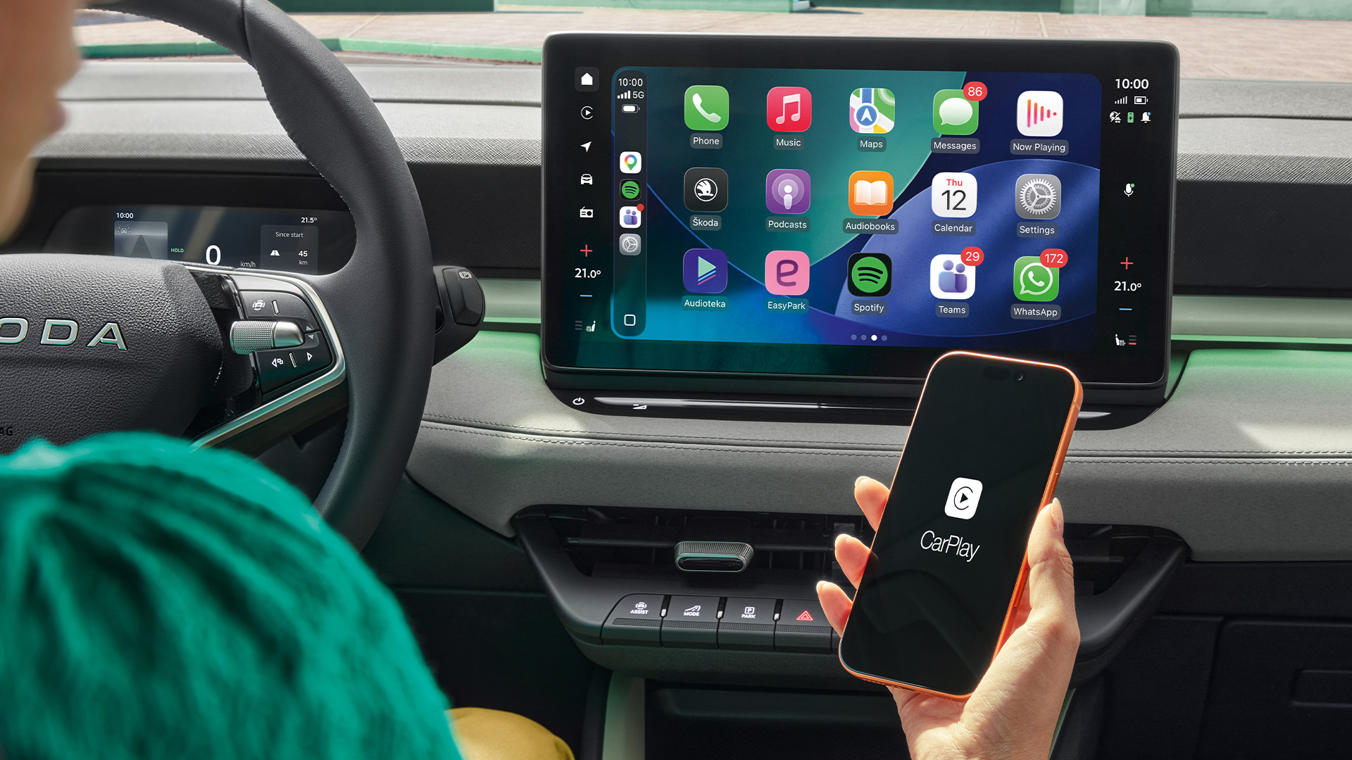 Infotainment och Apple CarPlay i Skoda Epiq